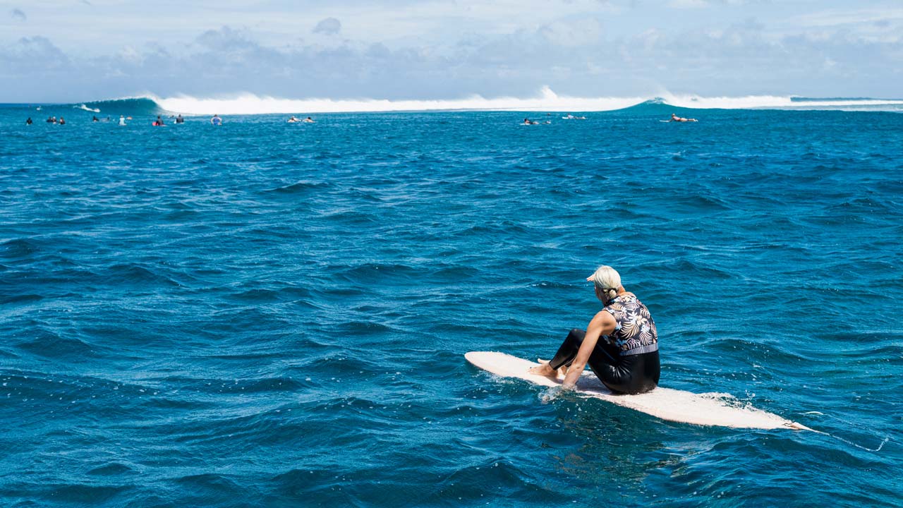 Mason Schremmer surfing in Fiji