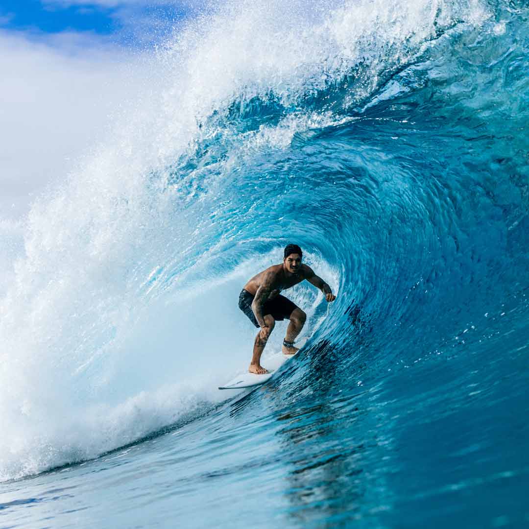 Gabriel Medina getting barrelled in Hawaii