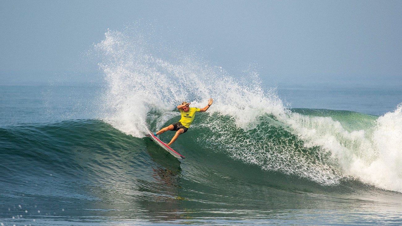 GromSearch contestant surfing in his heat
