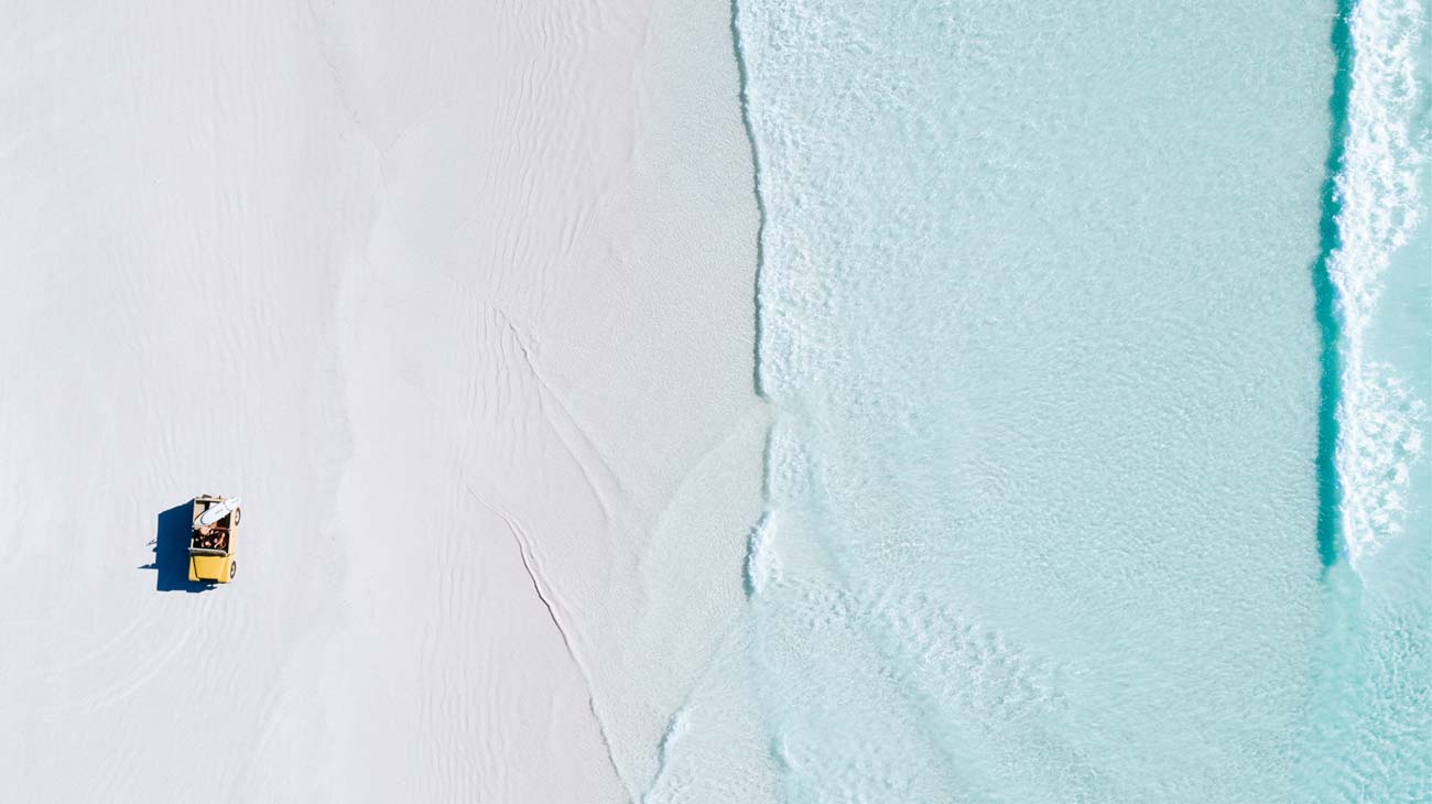 Aeriel view of a beach in Western Australia