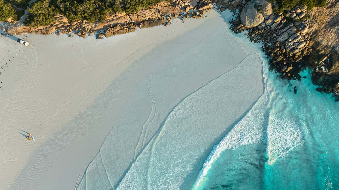 Aerial photo of a beach in Western Australia