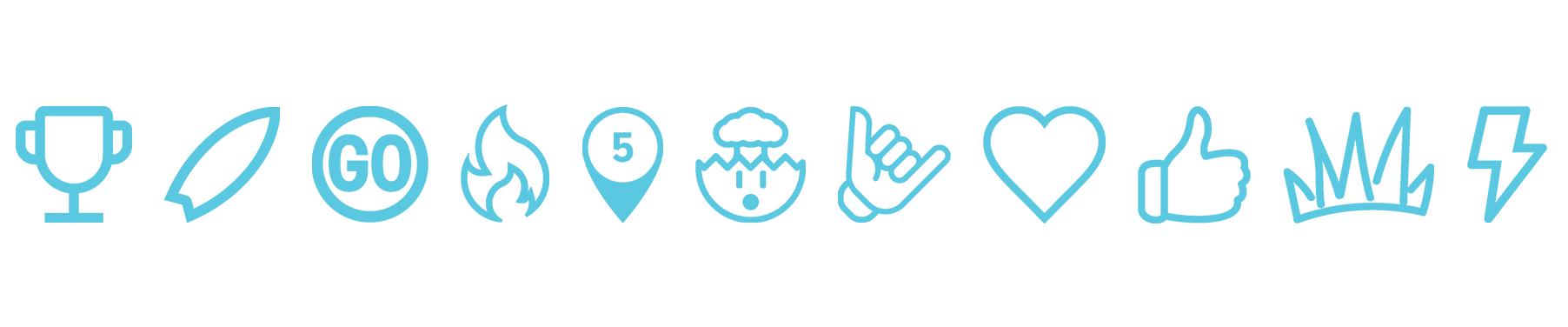 Blue surf icons