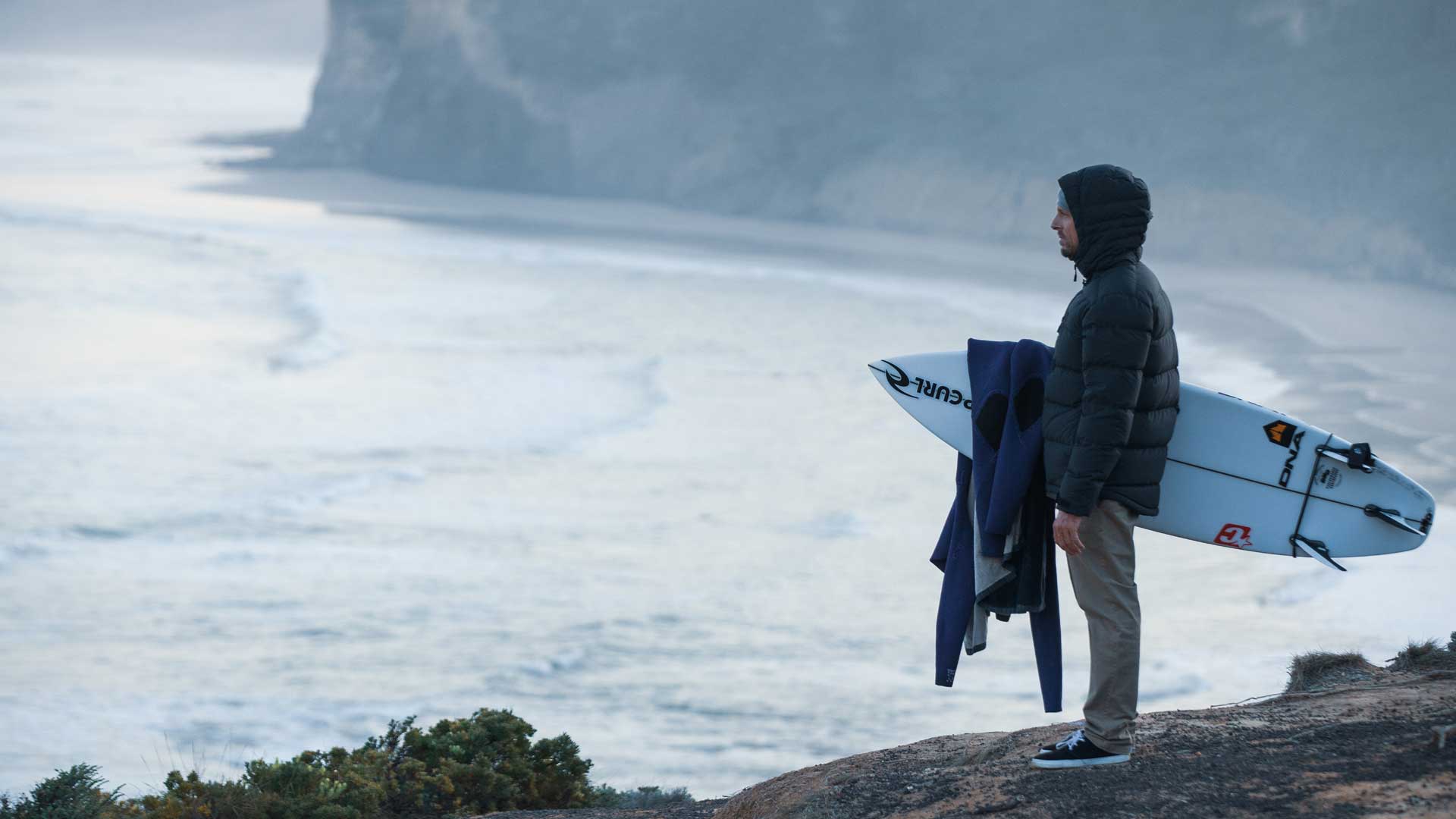 Mick Fanning doing a surf check of Bells Beach