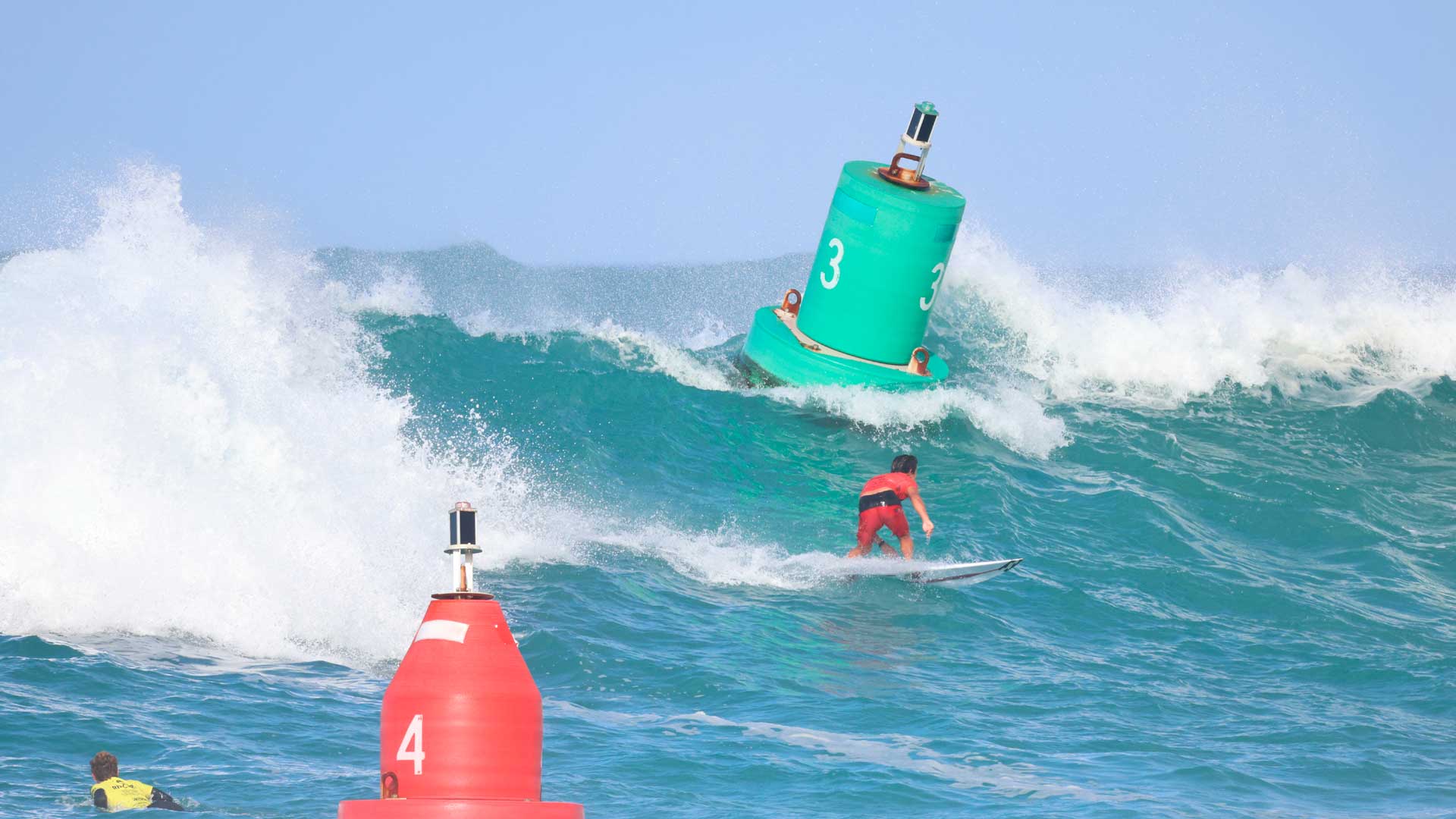 GromSearch entrant surfing in their heat in Hawaii