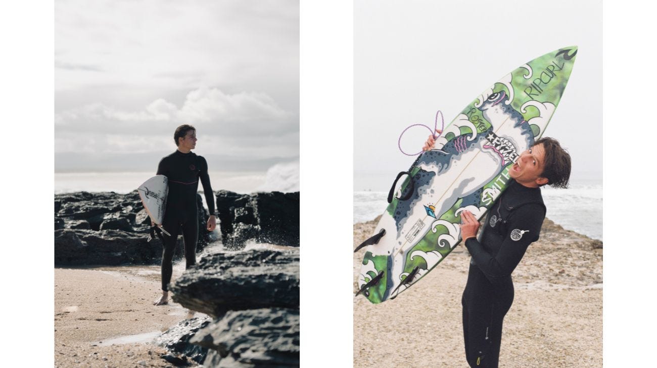 Kyllian Guerin surfing