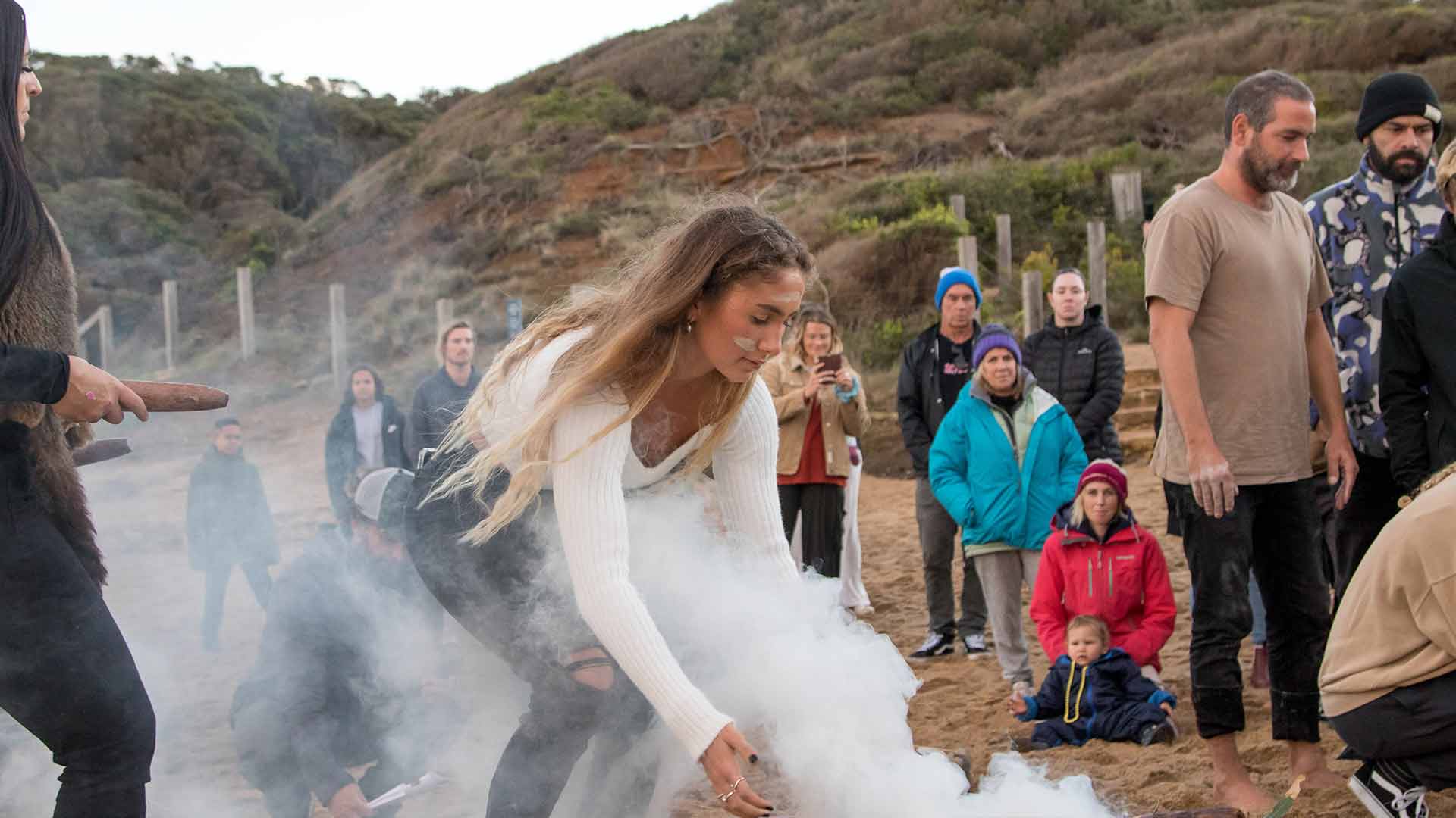 Summer Simon at the Welcome To Country ceremony