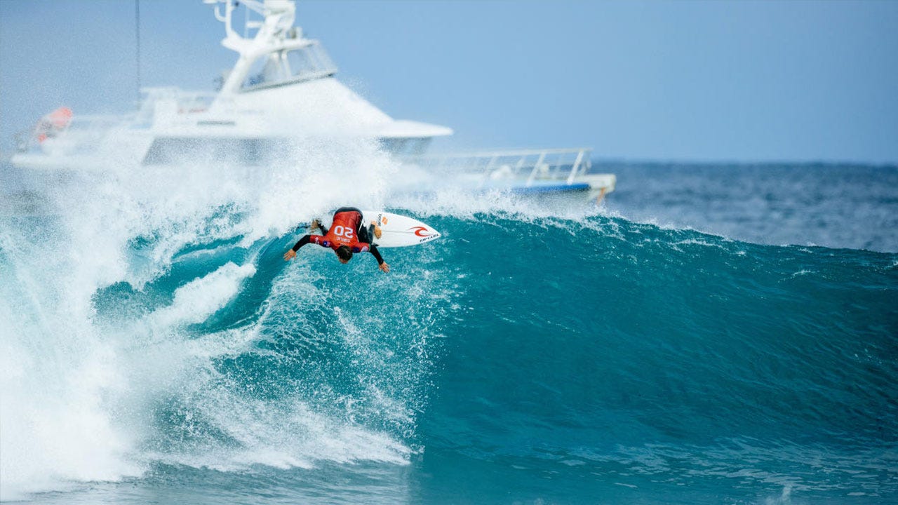 Morgan Cibilic surfing for Rip Curl