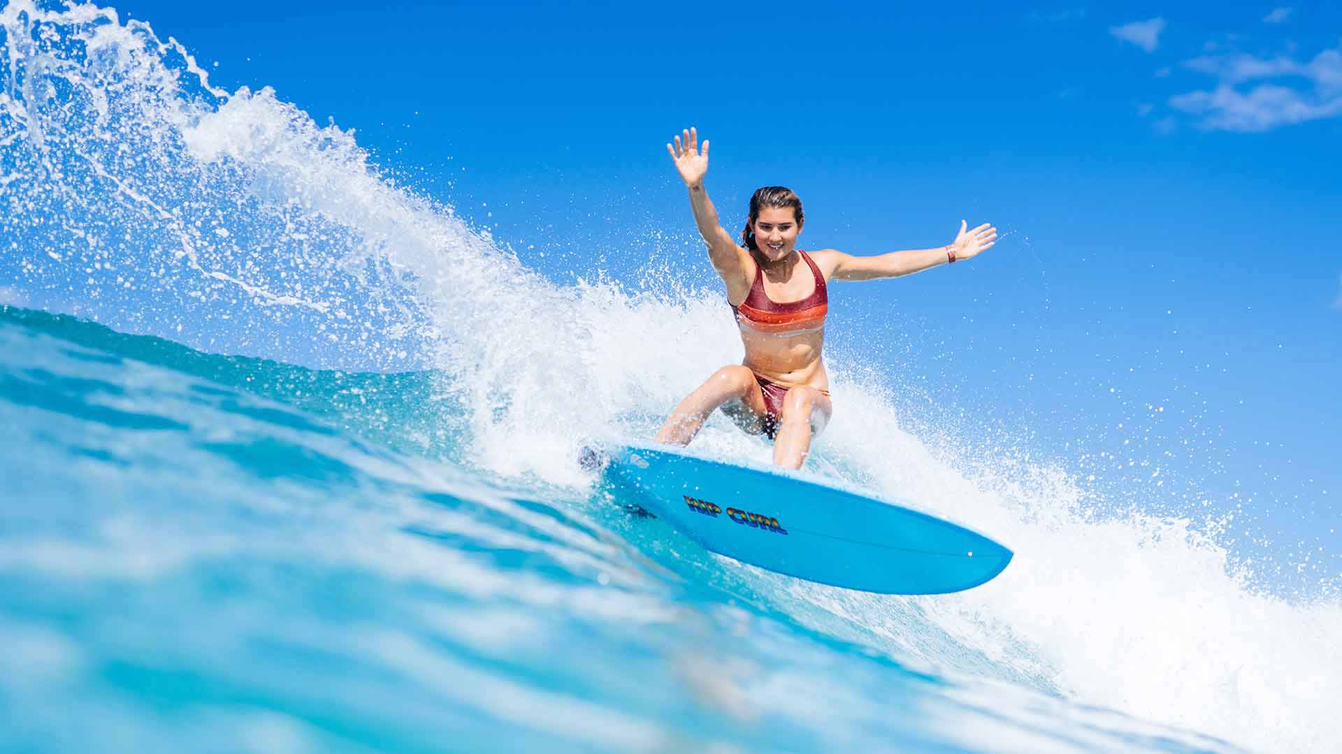 Brisa Hennessey surfing a Rip Curl board