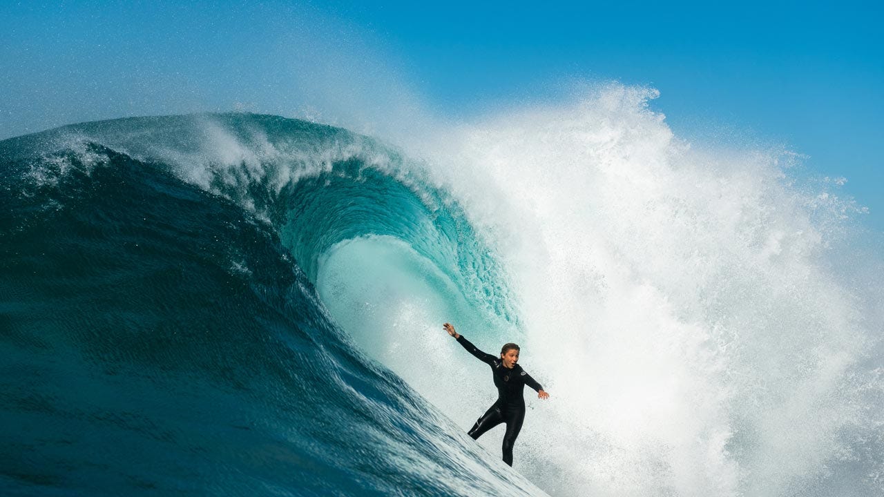 Molly Picklum surfing at Snapper Rocks