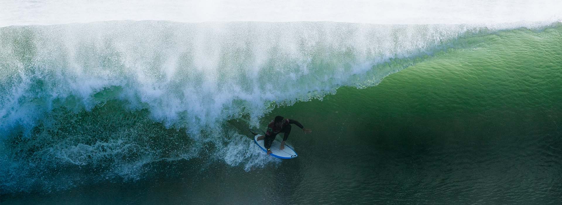 Joa Chianca surfing his winning heat in the Portugal Pro