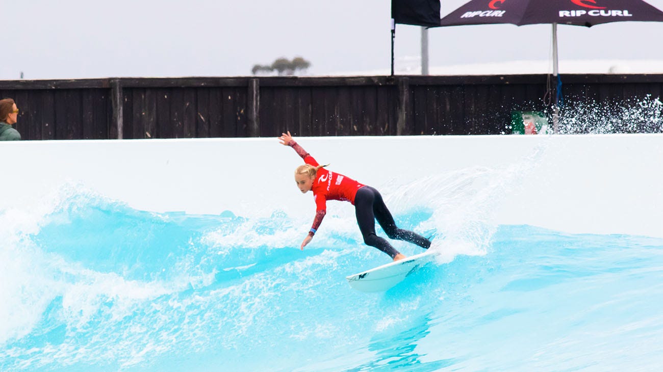 Navah Holmes surfing at Urbn Surf