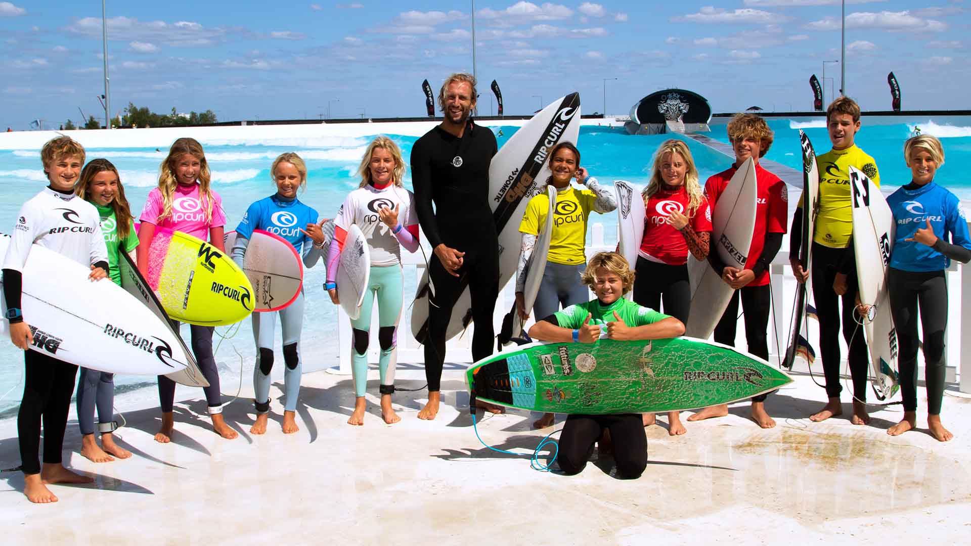 Owen Wright with the GromSearch National Finalists