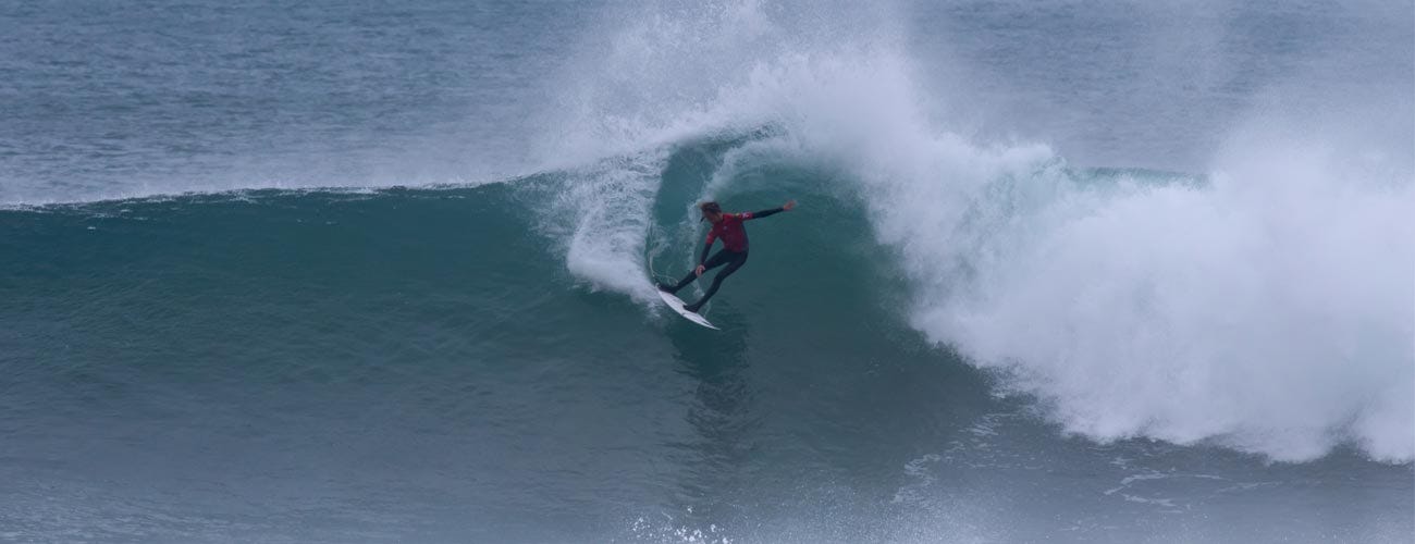 Landen Smales surfing the Australian Indigenous Titles at Bells Beach