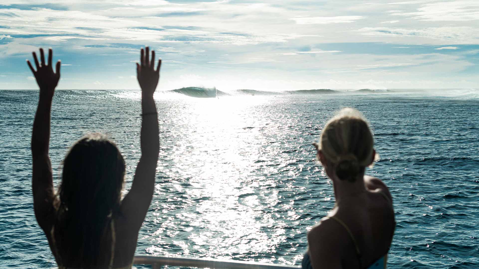 Rip Curl girls looking out into the ocean