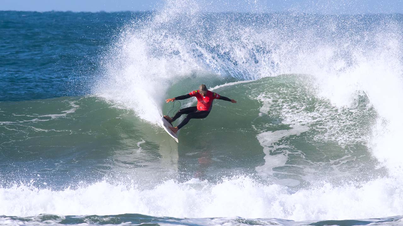 Russ Molony surfing Bells Beach at the Australian Indigenous Surfing Titles