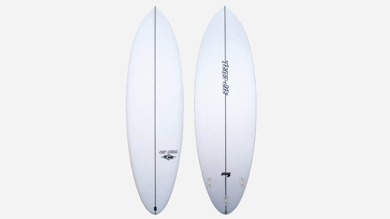 Rip Curl Surfboards "Beard of Zeus" in white.