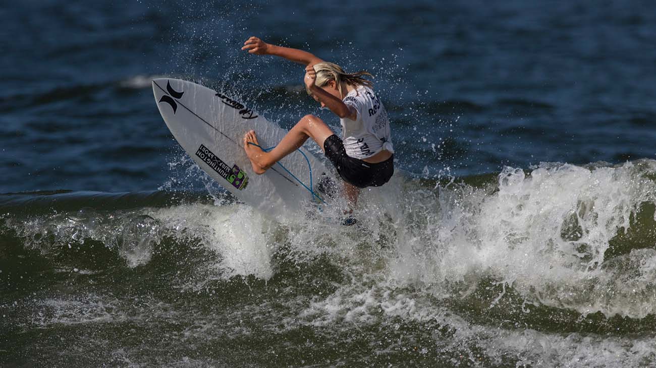 Wyatt Yount surfing in the Rip Curl GromSearch comp