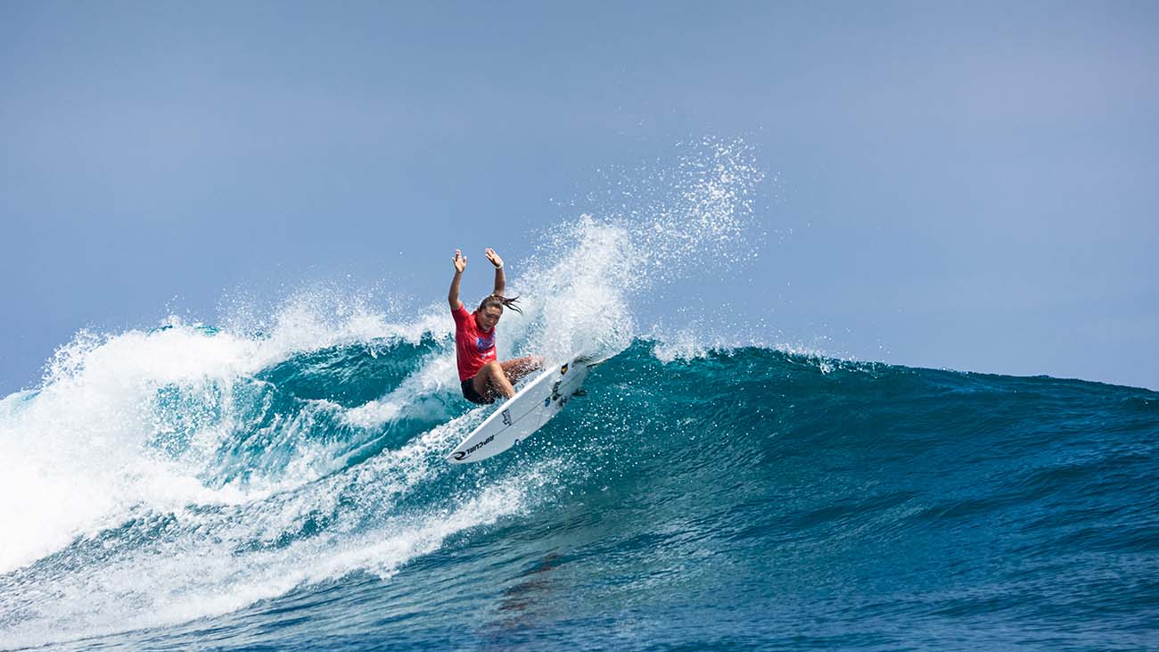 Anon Matsuoka surfing in Krui, Indonesia
