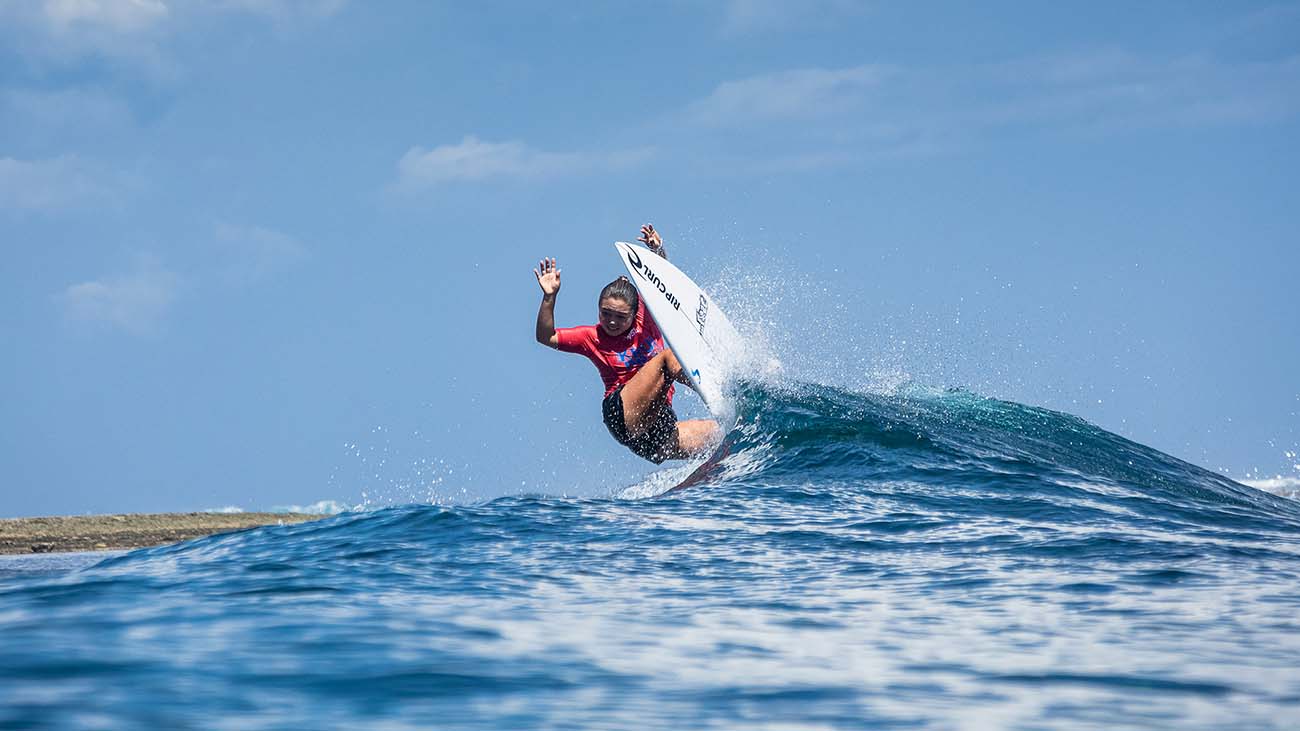 Anon Matsuoka surfing in Krui Indonesia