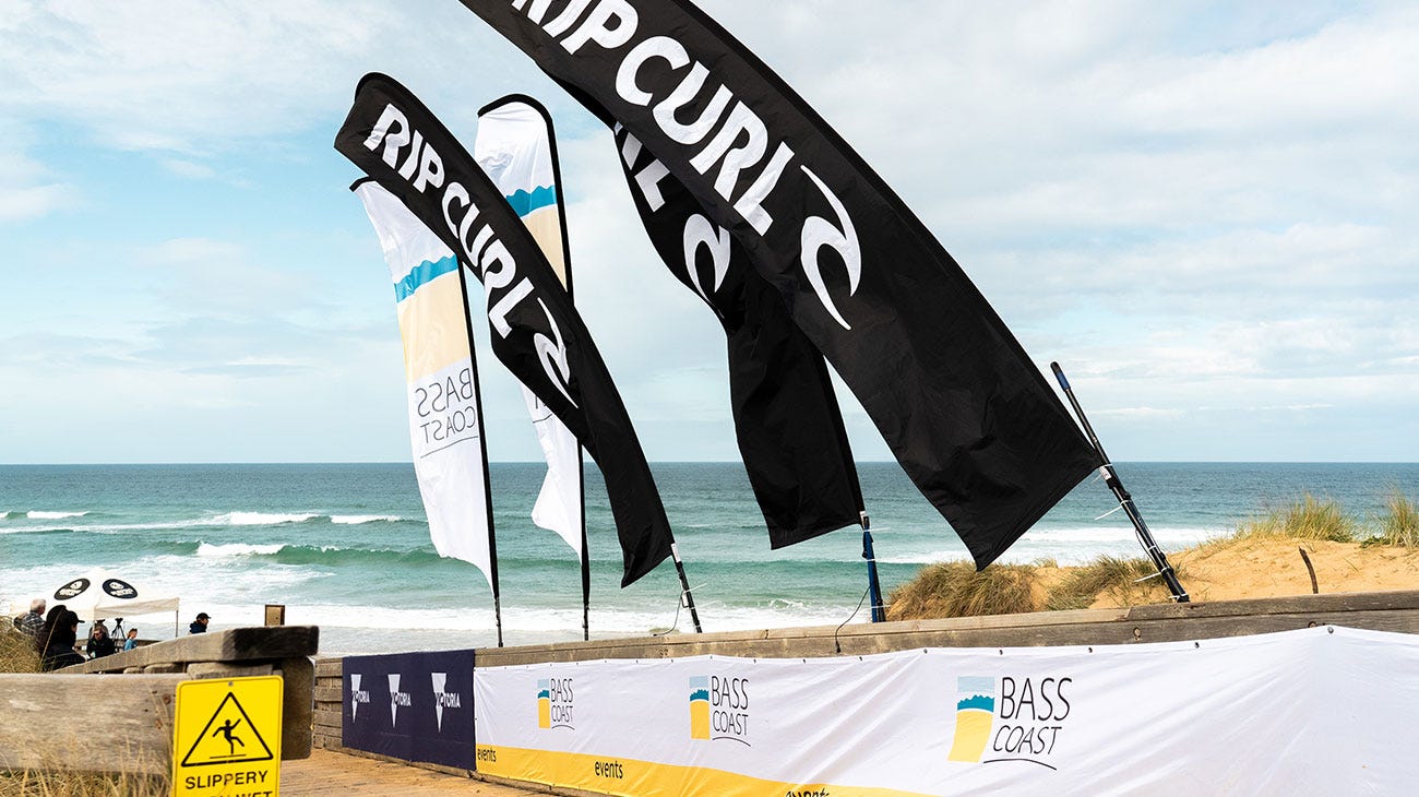 Rip Curl flags at the GromSearch event