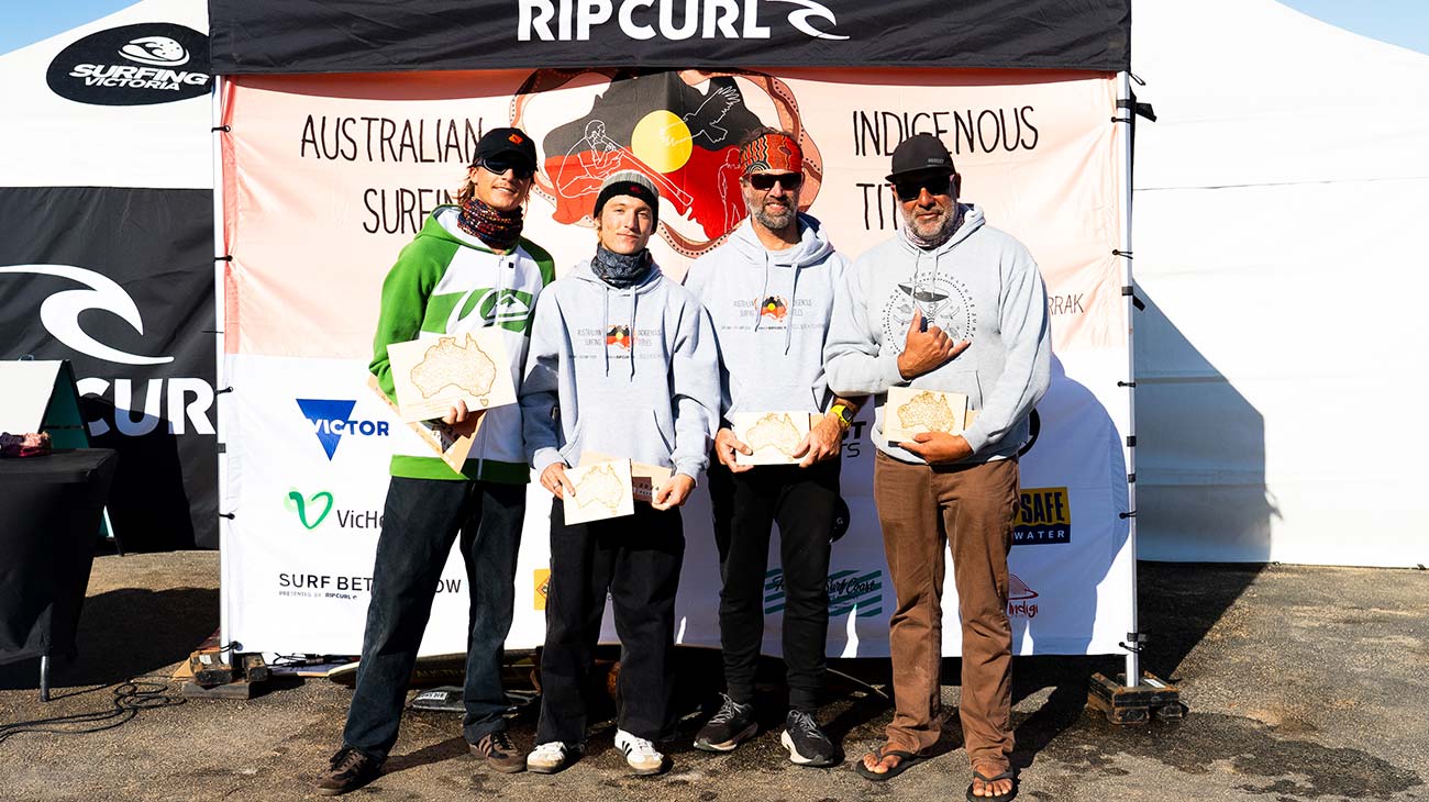 Winners of the Senior Mens in the Indigenous Surfing Titles