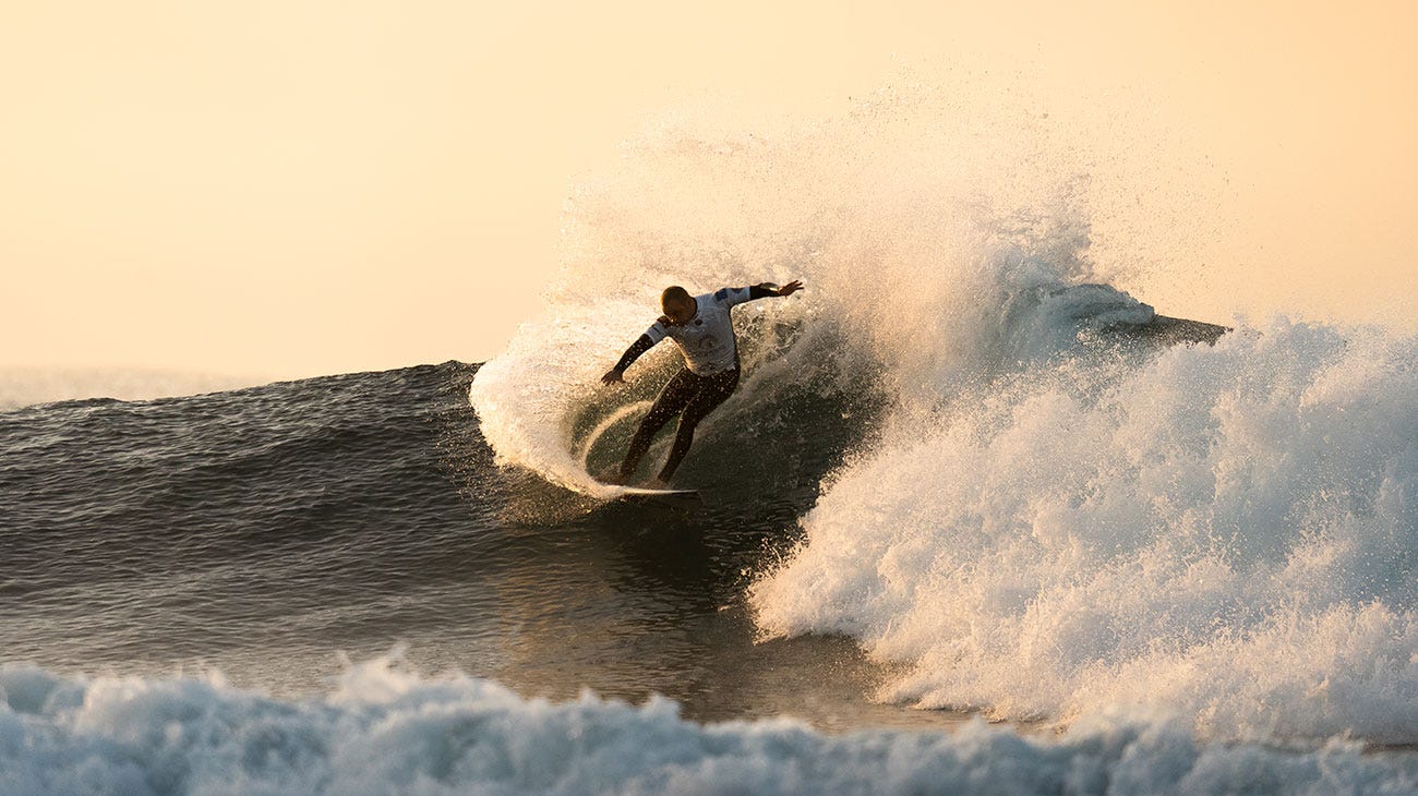 Contestant surfing in the Indigenous Surfing Titles