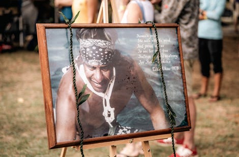 Framed image of Eddie Aikau
