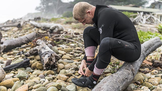 Mick Fanning wearing the flashbomb booties