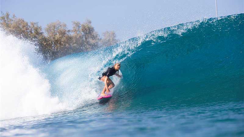 Erin Brooks surfing in the GromSearch final