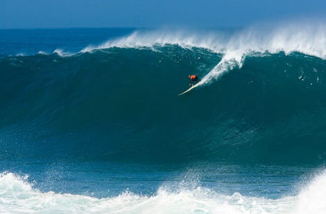 Mason Ho surfing in a heat