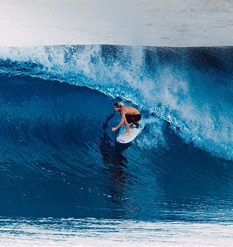 Morgan Cibilic getting barrelled by a wave