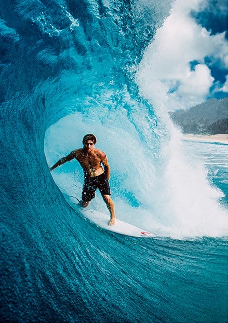 Morgan Cibilic getting barrelled by a wave