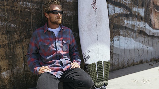 Rip Curl crew wears the check flannel 