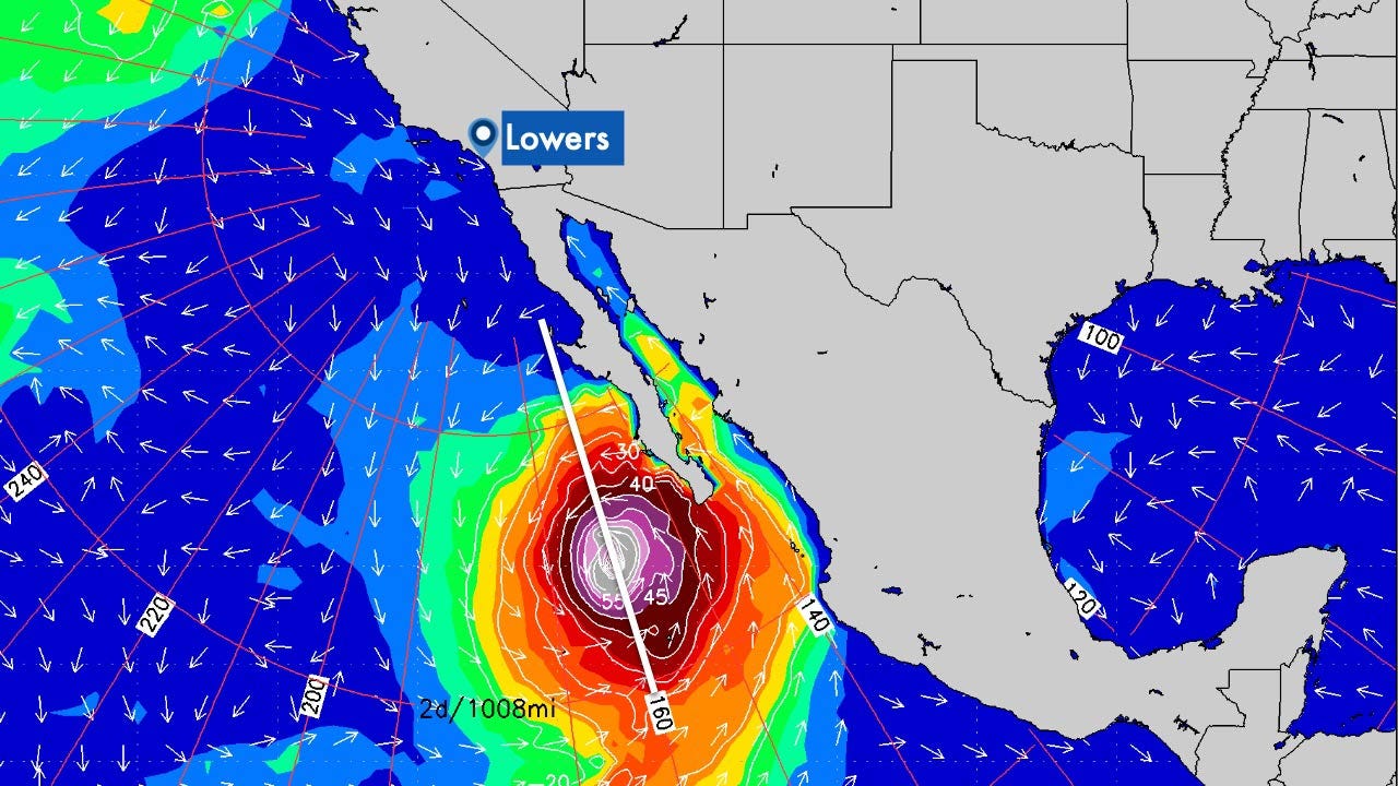 Map of the trestles weather forecast