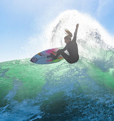 Molly Picklum surfing for Rip Curl