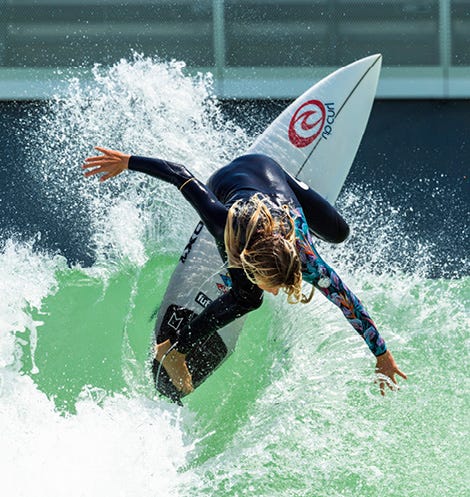 Molly Picklum getting air at URBNSurf