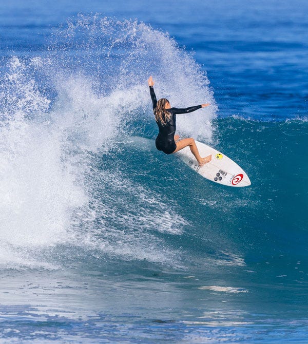 Alyssa Spencer surfing for Rip Curl
