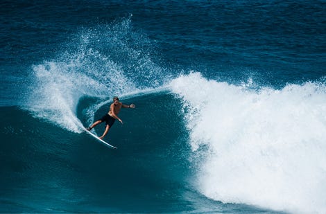 Crosby Colapinto surfing in Hawaii