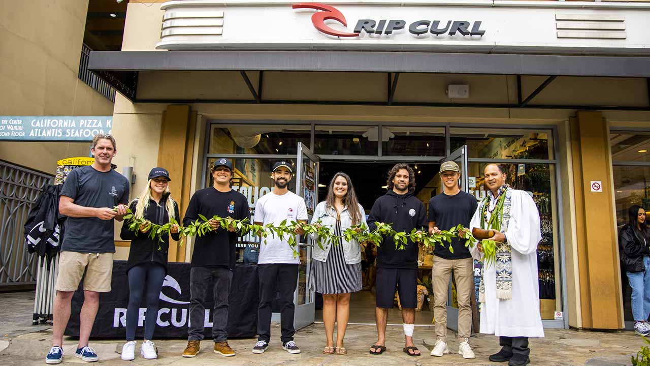 Rip Curl crew at the opening of the Waikiki store in Hawaii